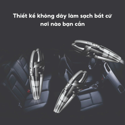 FTAKYNMáy Hút Bụi Cầm Tay Cao Cấp - Thiết Kế Không Dây - Tặng Kèm Đầu Hút -  Lực Hút 20000PA Siêu Mạnh Siêu Sạch Hàng Chính Hãng