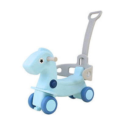 Ngựa bập bênh cho bé, có bánh xe và cần đẩy Toyshouse tặng xe trượt đà cho bé VBC-123-6 (ngẫu nhiên)