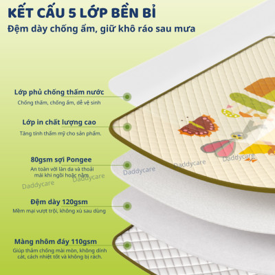 Lều vải cho bé cắm trại kèm thảm dã ngoại chống thấm nước Mideer Deer Camp Party