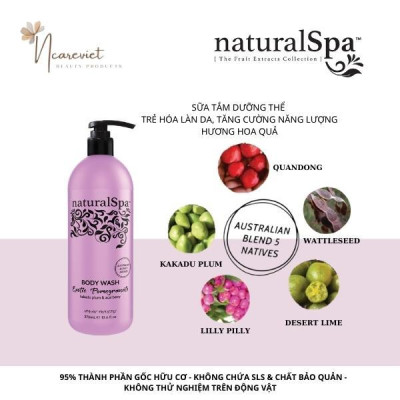 Sữa tắm hữu cơ trẻ hóa làn da, tăng cường năng lượng - naturalSpa Exotic Pomegranate Body Wash