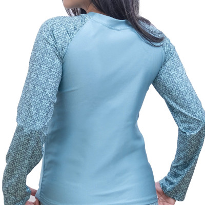 Bộ đồ bơi nữ tay dài LMcation Quinn- Xanh ngọc thổ cẩm