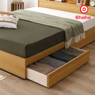 [Kèm ảnh thật - Miễn phí lắp đặt & vận chuyển] Giường ngủ gỗ công nghiệp cao cấp OHAHA chuẩn Nhật - Yellow - GC041 - 01
