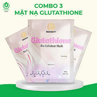Combo 3 Mặt nạ BESKINATY Glutathione Bio Mask dưỡng sáng phục hồi da cao cấp