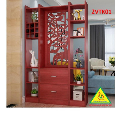 Tủ kệ trang trí kiêm vách ngăn phòng khách , nhà bếp 2VTK01 - Nội thất lắp ráp Viendong Adv