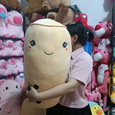 Gối ôm hình ly trà sữa trân châu cute - Size 80cm đến 1m - Quà tặng gấu bông êm mịn cho bé.