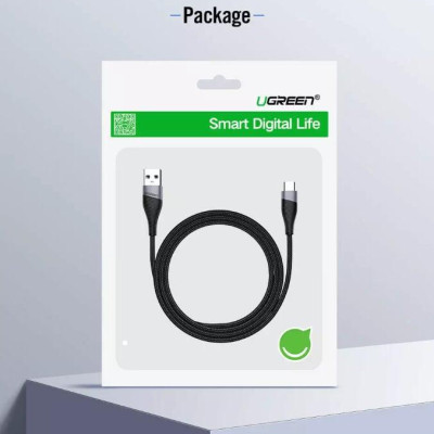 Ugreen UG50873ED017TK 1M màu Xám Cáp sạc truyền dữ liệu USB 2.0 sang MICRO USB đầu mạ thiếc - HÀNG CHÍNH HÃNG