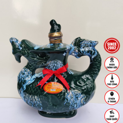 Đặc Sản Bình Định - Rượu Bàu Đá Thành Tâm Thuyền Lớn (Màu xanh rêu) 1,2 lit - OCOP 3 Sao