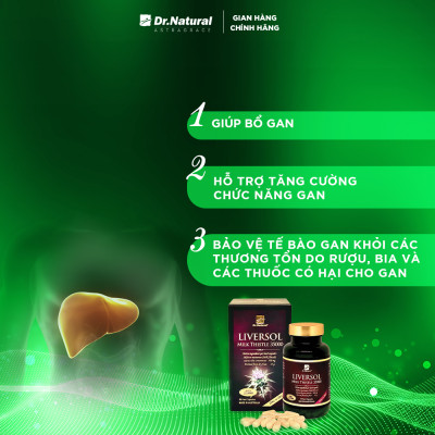 Viên Uống Bổ Gan Dr Natural Liversol Milk Thistle 35000 60 Viên | Giúp Bổ Gan, Phục Hồi Tế Bào Gan, Tăng Cường Chức Năng Gan - Hàng Chính Hãng