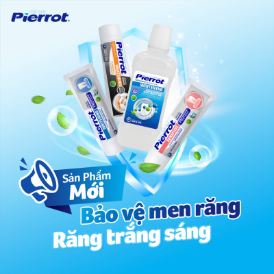 [ Mua 2 tặng 1 bàn chải ] Kem đánh răng than hoạt tính Pierrot Charcoal làm sạch và trắng răng 75ML