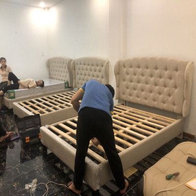 Giường ngủ bọc nệm 1m6 x 2m