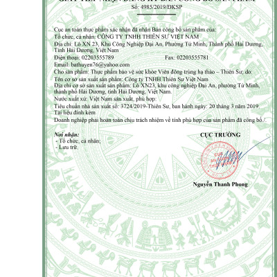 TPBVSK Viên đông trùng hạ thảo - Thiên Sư