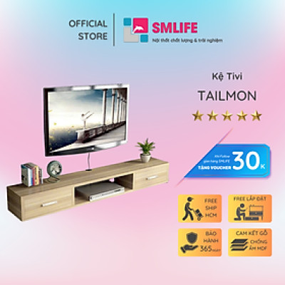 Kệ tivi treo tường trang trí gỗ công nghiệp SMLIFE Tailmon