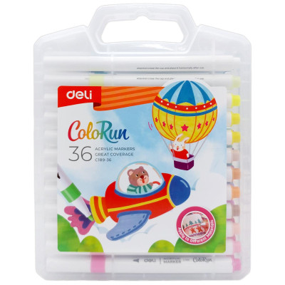 Hộp 36 Bút Marker Acrylic - Deli EC189-36