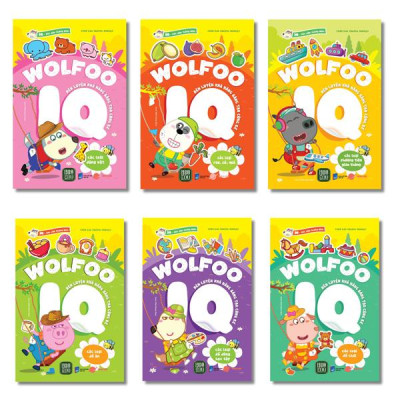 Sách - Bộ Sách Bóc Dán Thông Minh - Wolfoo IQ Rèn Luyện Khả Năng Sáng Tạo Cùng Bé (Bộ 6 Cuốn)