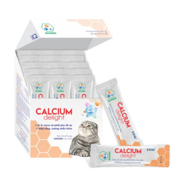 BOSSEN - Calcium Delight for cat Bổ Sung Canxi và Khoáng cho Mèo - Hộp 20 gói 2.5ml