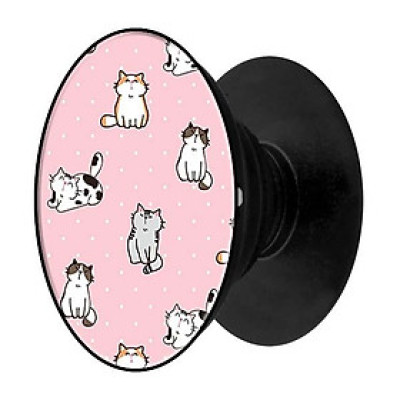 Popsocket in hình dành cho điện thoại mẫu Mèo Trắng Đen Nâu