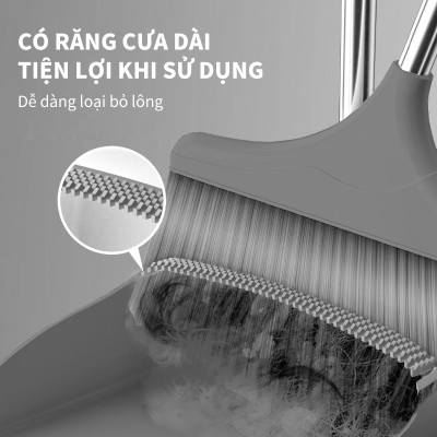 Chổi Quét Nhà Gấp Gọn Thông Minh Kèm Hót Rác Cán Dài 2 Trong 1 Đa Năng. Xoay 180 Độ Quét Sạch Mọi Ngóc Ngách Trong Nhà