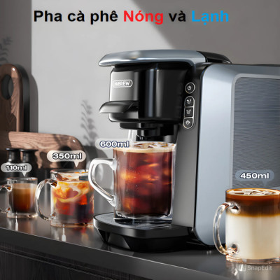 Máy pha cà phê 4 trong 1, Espresso, Viên Nén Nespresso, Nescafe Dolcegusto, Kcup Thương hiệu Mỹ cao cấp HiBREW - H6. Hàng chính hãng