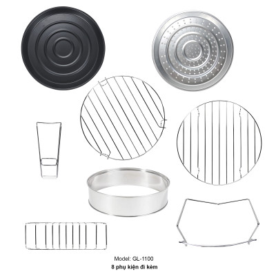 Lò nướng thủy tinh đa năng Gali GL-1121 17 lít 1300w, hàng chính hãng bảo hành 24 tháng, tặng kèm 5 phụ kiện tiện lợi, hàng chính hãng 100%, bảo hành 12 tháng Gali