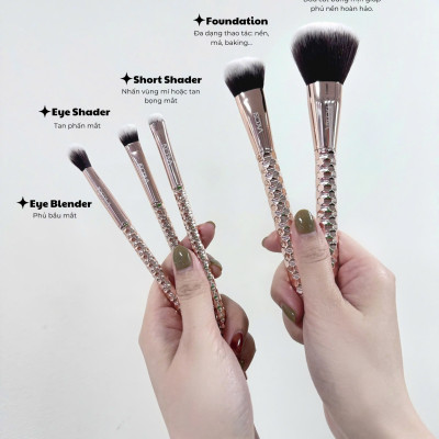 SC04 - BỘ KIT 5 CỌ CƠ BẢN VACOSI, PHIÊN BẢN GOLDEN DRAGON - LUNA THE FACE & EYES BRUSH KIT, 5PCS