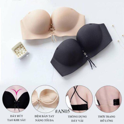 Áo ngực dây rút đúc su nâng ngực mặc với đầm trễ vai hở lưng