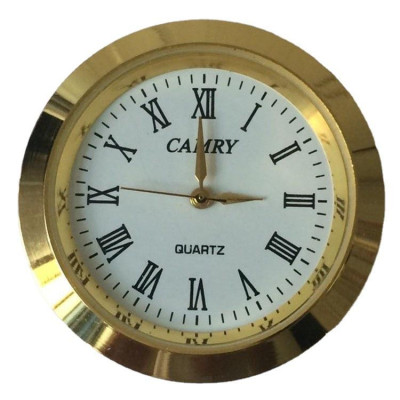 Mặt đồng hồ để bàn Camry đường kính 3.7cm màu VÀNG dùng để gắn đồng hồ để bàn pha lê, đồng hồ để bàn gỗ, đồng hồ decor