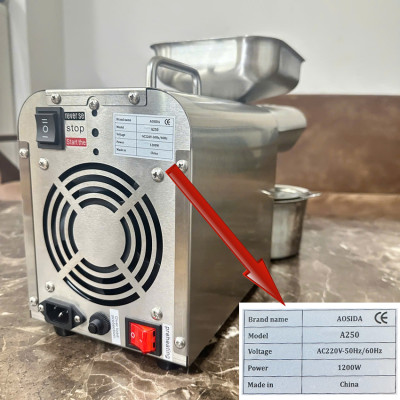 Máy ép dầu thực vật nóng và lạnh dùng trong gia đình thương hiệu Anh Quốc cao cấp AOSIDA A250 - Hàng Nhập Khẩu