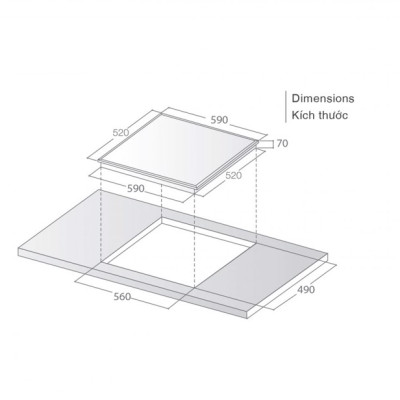 Bếp từ 3 vùng nấu Lorca LCI 365VN - Hàng Chính Hãng