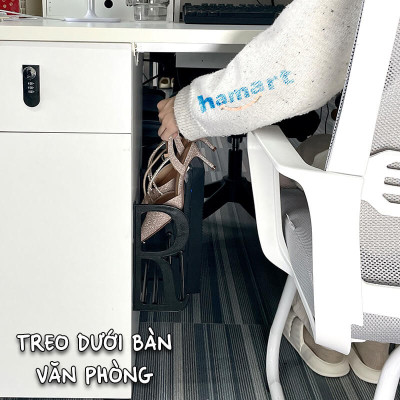 Giá Để Giày Dép Dán Tường 2 Tầng Chữ R Móc Treo Đồ Đa Năng Nhà Tắm Decor 4 Miếng Chữ U Siêu Dính