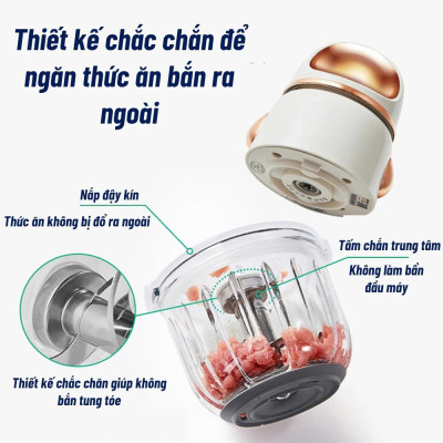 Máy Xay Thịt Đa Năng 300ml Misu Louis – Cối Thủy Tinh, 6 Lưỡi Dao Sắc, Công Suất 200W – Xay Thức Ăn Dặm, Rau Củ, Gia Vị, Tiện Dụng Tại Nhà- HÀNG CHÍNH HÃNG MINIIN