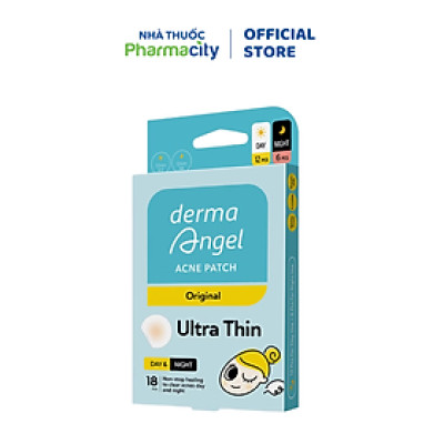 Miếng dán mụn ban ngày và đêm Derma Angel (Hộp 12+6 miếng)
