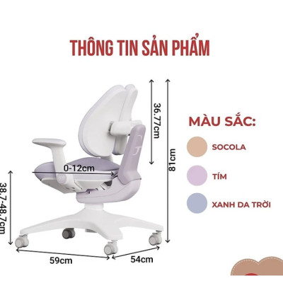 Ghế học sinh chống gù đa năng Tundo nâng hạ chiều cao tay gạt CT AI-G30 mặt ghế dịch chuyển linh hoạt