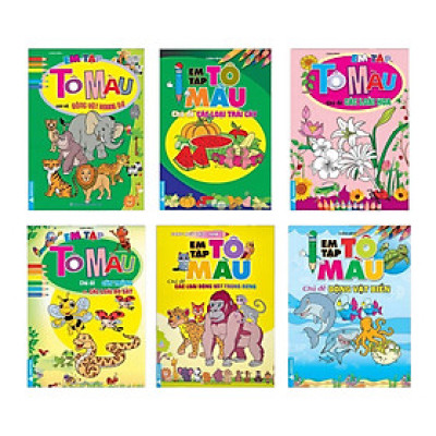 Sách - Em Tập Tô Màu - Chủ Đề Tổng Hợp Về Thiên Nhiên và Đồ Chơi Của Bé - Bộ 12 Cuốn