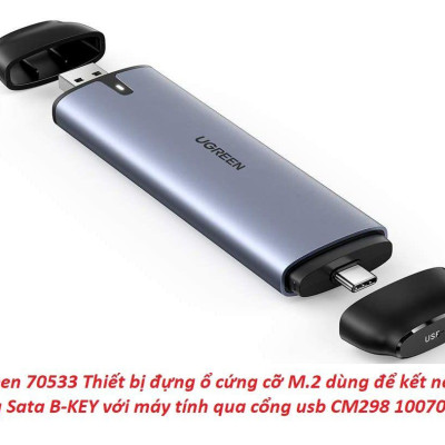 Ugreen UG70533CM298TK M.2 B-Key NGFF ra type c 3.1 gen 2 và usb 3.0 hộp ổ cứng ssd - HÀNG CHÍNH HÃNG
