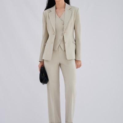Set áo blaze kết hợp cùng áo gile & quần âu Maddy thiết kế cao cấp WHITE CHIC