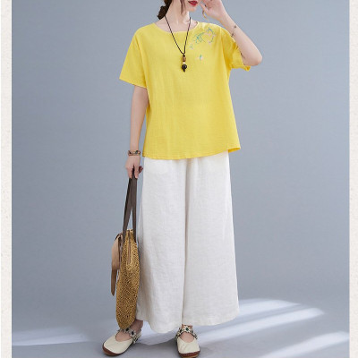 Aó đũi nữ tay lỡ kín đáo 3 màu thanh lịch full size 40-65kg Thời trang trung niên nữ Haint Boutique ALE19