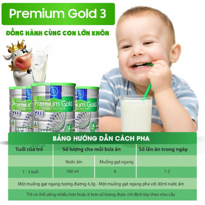 Combo 3 Hộp Sữa Bột Premium Gold Số 3 ROYAL AUSNZ Tăng Sức Đề Kháng, Phát Triển Chiều Cao Cho Bé 900g/hộp
