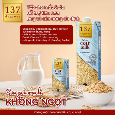 Sữa hạt Yến mạch Không đường 137 DEGREES 1000ml