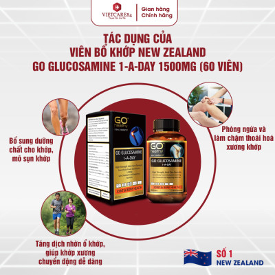Bộ Sản Phẩm Bổ Tim, Bổ Xương Khớp New Zealand: Bổ Tim Nutri Co Q10 160g Hawthorn -30 Viên; Go Glucosamine 1-A-Day 1500mg