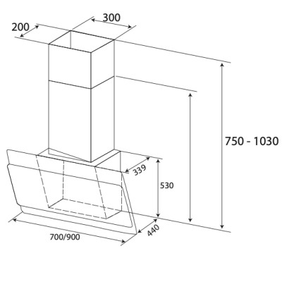 Máy hút mùi phẳng dạng Tivi KAFF KF-LUX-AT70FH-WH (KF-LUX-AT90FH-WH) - Hàng Chính Hãng