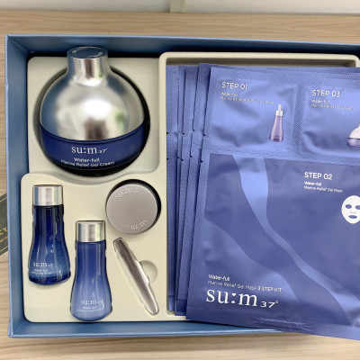 Bộ Kem dưỡng ẩm cấp nước su:m37 Water-full Marine Relief Gel Cream 120ml set