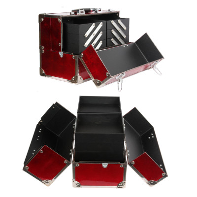 Cốp sơn mài cao cấp Hana đựng mỹ phẩm, đồ phun xăm, nail, nối mi sơn mài dát vàng cẩn vỏ trứng, họa tiết vẽ tay cao cấp, viền khung nhôm chắc chắn, bọc góc inox size 40x20x26 cm 