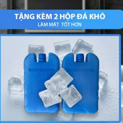 Quạt đá, quạt hơi nước, quạt điều  hoà 45L có bánh xe tặng kèm 2 hộp đá khô, Hàng chính hãng