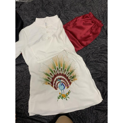 Đồ Lsm Đi Chùa Thêu Con Công Mẹ và Bé