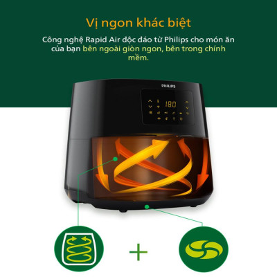 Nồi Chiên Không Dầu Philips HD9280/90, 2000W-6.2Lit, Kết Nồi Wifi, Hàng Chính Hãng
