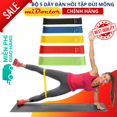 Bộ 5 Dây Đàn Hồi Tập Gym Yoga, Dây Kháng Lực, Dây Đàn Hồi Tập Thể Dục- Hàng Chính Hãng