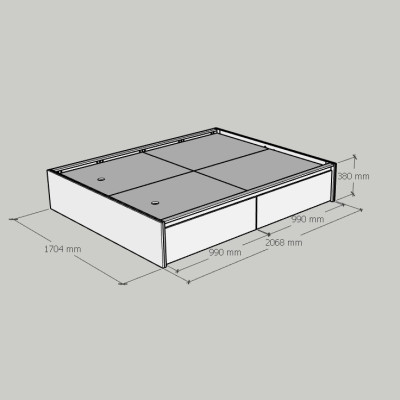 [Happy Home Furniture] DOOBIE, Giường ngủ  < không đầu giường > ( chống ẩm cao cấp ) - 2 hộc tủ kéo, GNG_005,GNG_006, GNG_007, GNG_008
