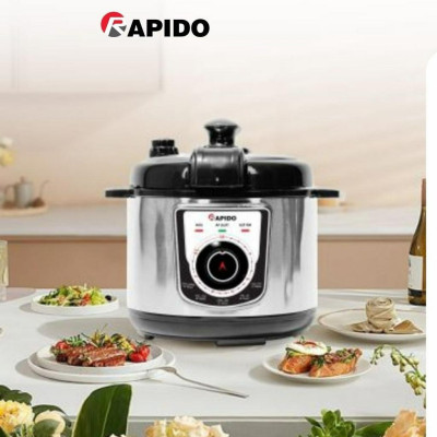 Nồi áp suất đa năng Rapido RPC-1000M chế độ nấu an toàn, tự động xả áp, dung tích 5L - Hàng chính hãng