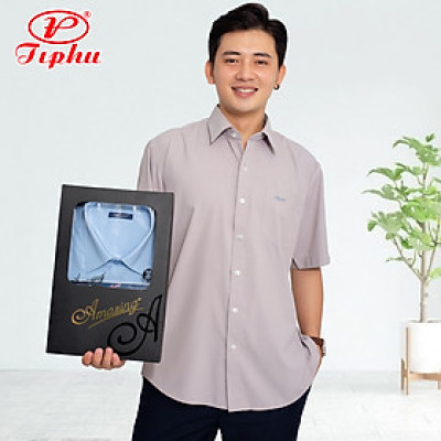 Áo sơ mi nam trung tuổi size đại tới 110kg, form rộng, phong cách công sở, thương hiệu Amazing