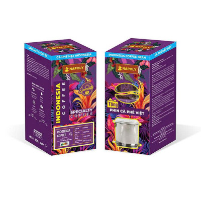 Cà Phê Arabica INDONESIA - Hương Trái Cây & Gỗ Hương - Rang Nguyên Hạt, Dùng Pha Máy/Phin Cao Cấp 250g/túi